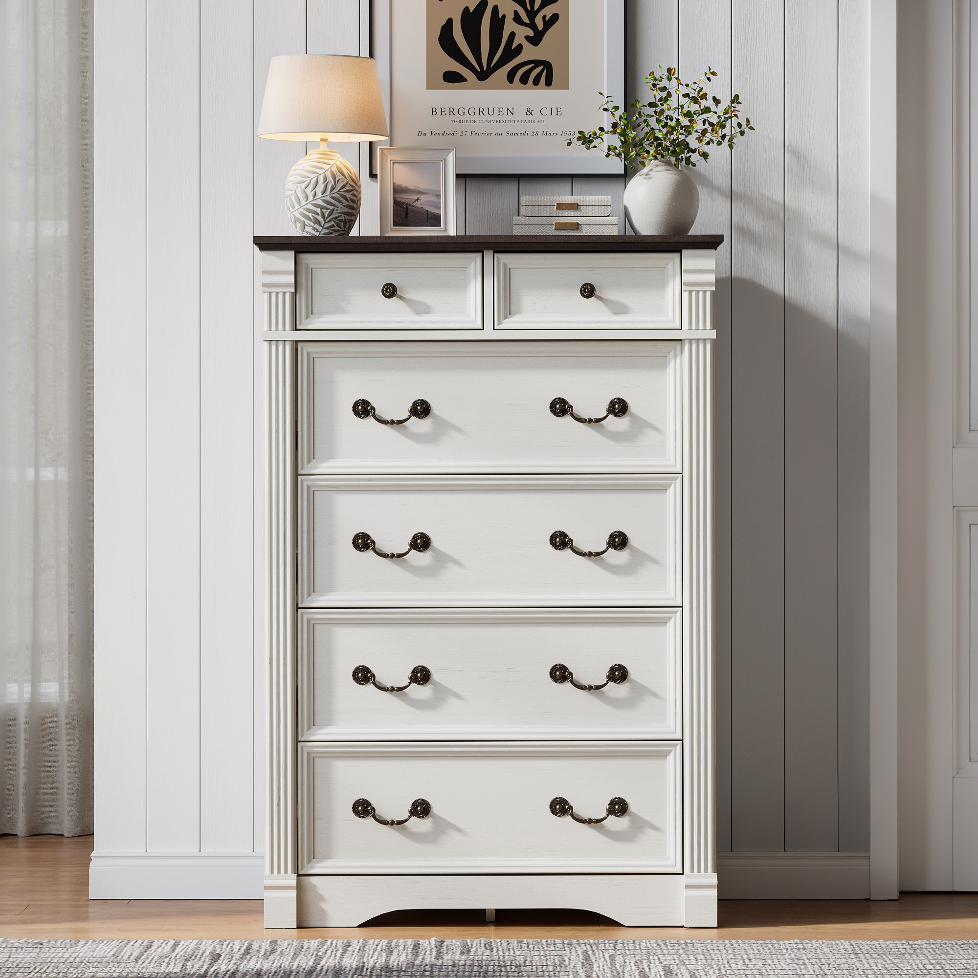 six drawer tall dresser Noir Hampton 6 Drawer Tall Dresser