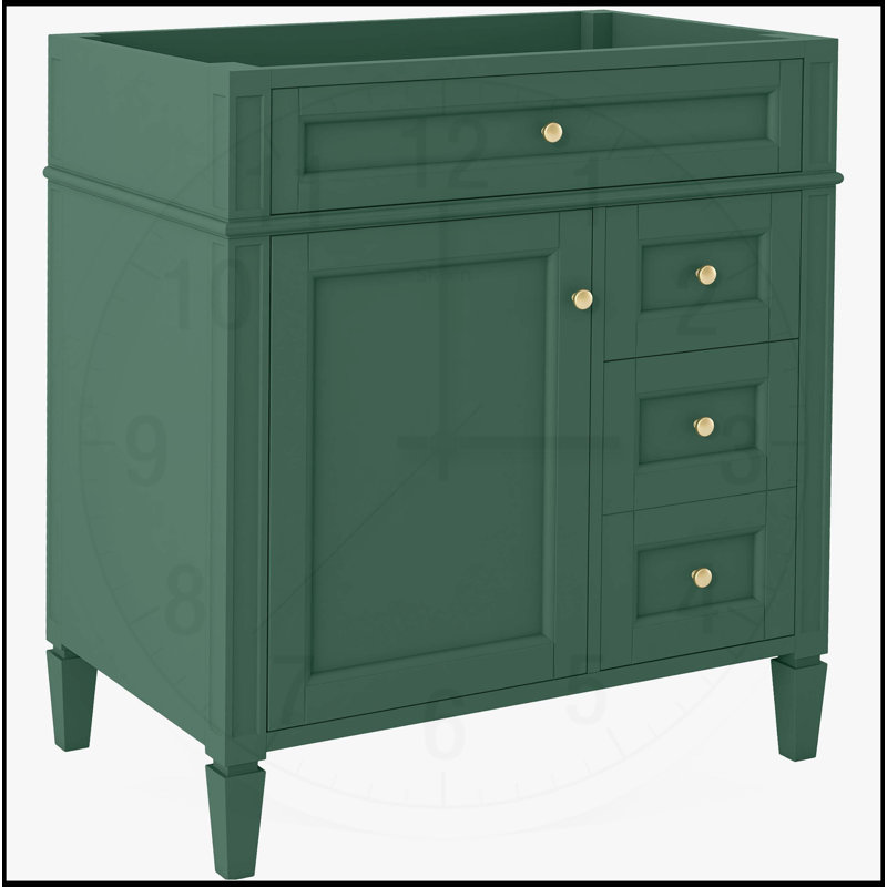 Bathroom Vanity without Top Sink, Green, 33" H x 29.3" W x 17.87" D