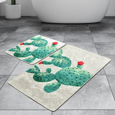 Premium Bathmat Set (2 Pieces), Non-Slip Polyester, 19.7 x 23.6 inches & 23.6 x 39.4 inches | Antiallergic, Dust & Stain Repellent, 700 Gr/m² | Machine Washable, Perfect for Home Bathroom Décor