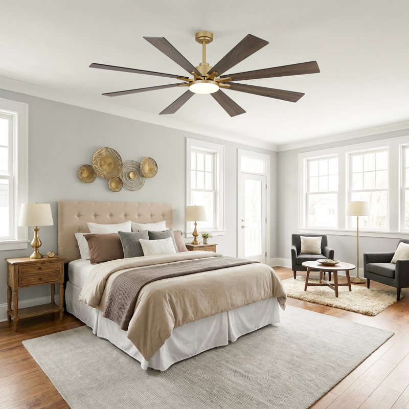 Vaczon 72" Smart Dimmable LED Ceiling Fan with 3CCT LED Lights, 6-Speed Reversible DC Motor, Timer, Remote and App Control