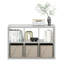 Organisateur de rangement cubique à dossier ouvert Furinno, 4 cubes, gris clair-550368793-595022465