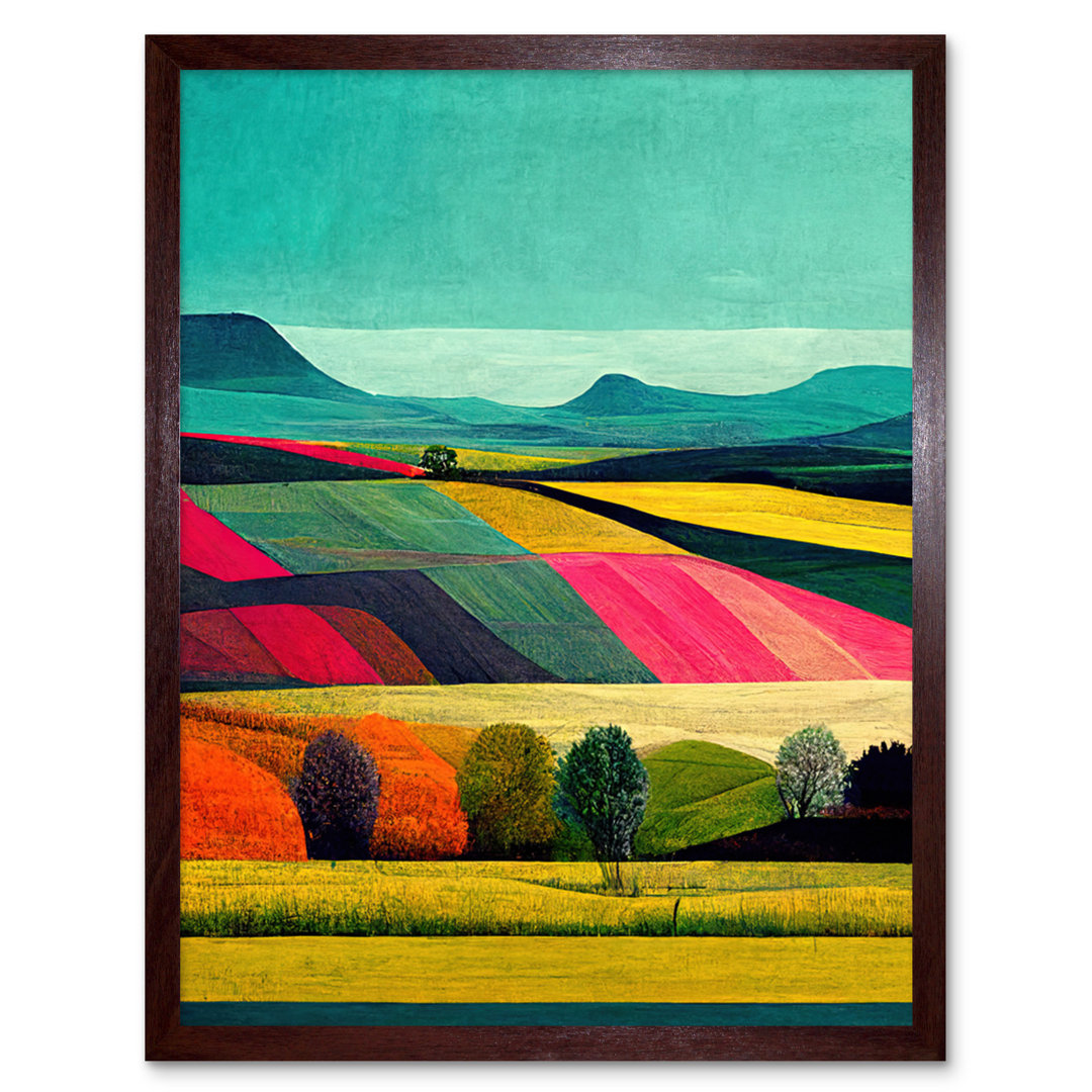 Colourful Bright Countryside Fields Landscape - Print