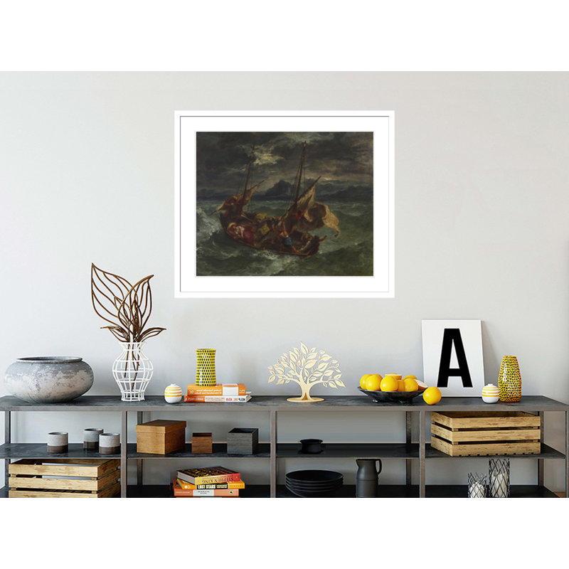 «Christ on the Sea of Galilee» par Eugène Delacroix, impression giclée encadrée, H 33,5 po x l 39,45 po