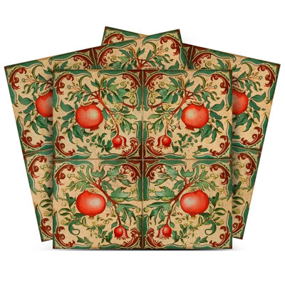 Carrelage mosaïque auto-adhésif en vinyle 6 po x 6 po Pomegranate Retro (ensemble de 24)