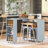Kitchen Island With Storage Compartment, Fluted Glass Doors, Led Lights, Power Outlets In Grey Rolling Outlets, 2 Open Shelves & Large Capacity,-690940245