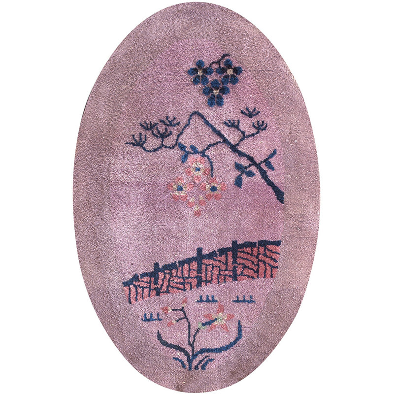 Tapis mauve antique en laine antique