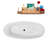 67" Streamline Soaking Glossy White Freestanding Tub and Tray With Internal Drain-101413356