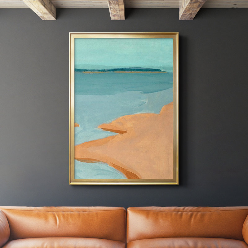 Out on the Sandbar III - Imprimé, Papier avec cadre doré, H 36,5 po x l 26,5 po x P 1 po
