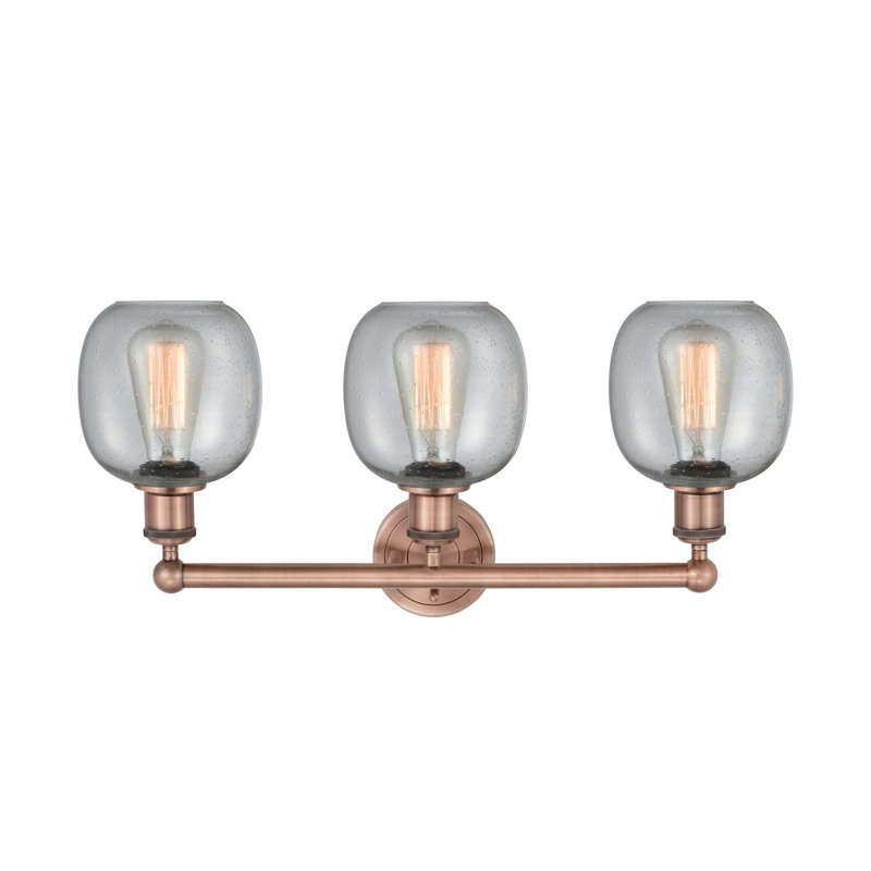 Éclairage pour meuble-lavabo de salle de bain 24 po 3 lumières Carlucci, Granuleux, Cuivre antique