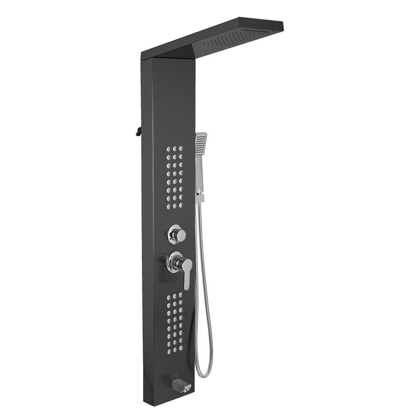 VEVOR 50'' Shower Panel with Adjustable Shower Head, Black