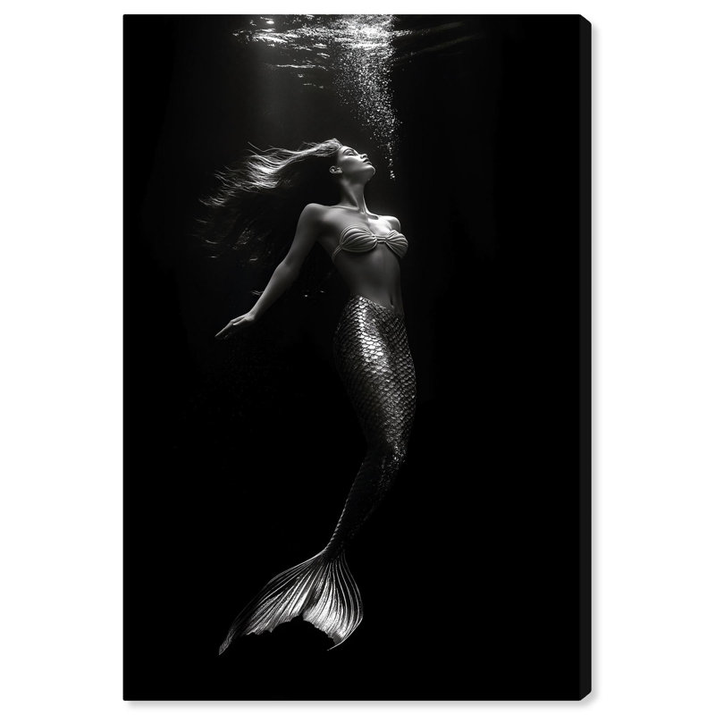 «Mermaid Deep Canvas» par Art Remedy, Toile tendue, H 24 po x l 16 po, Toile tendue