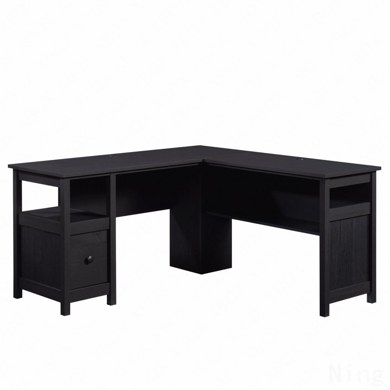 Traditional L-Shaped Desk With File Drawer