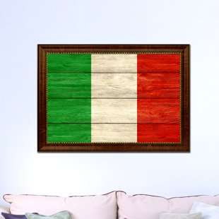 « italy country flag », impression sur toile encadrée