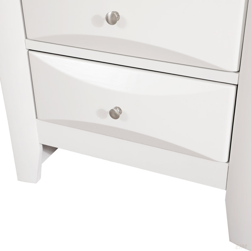 Commode pour femme 7 tiroirs Marilla G1503-LC, argent, Blanc