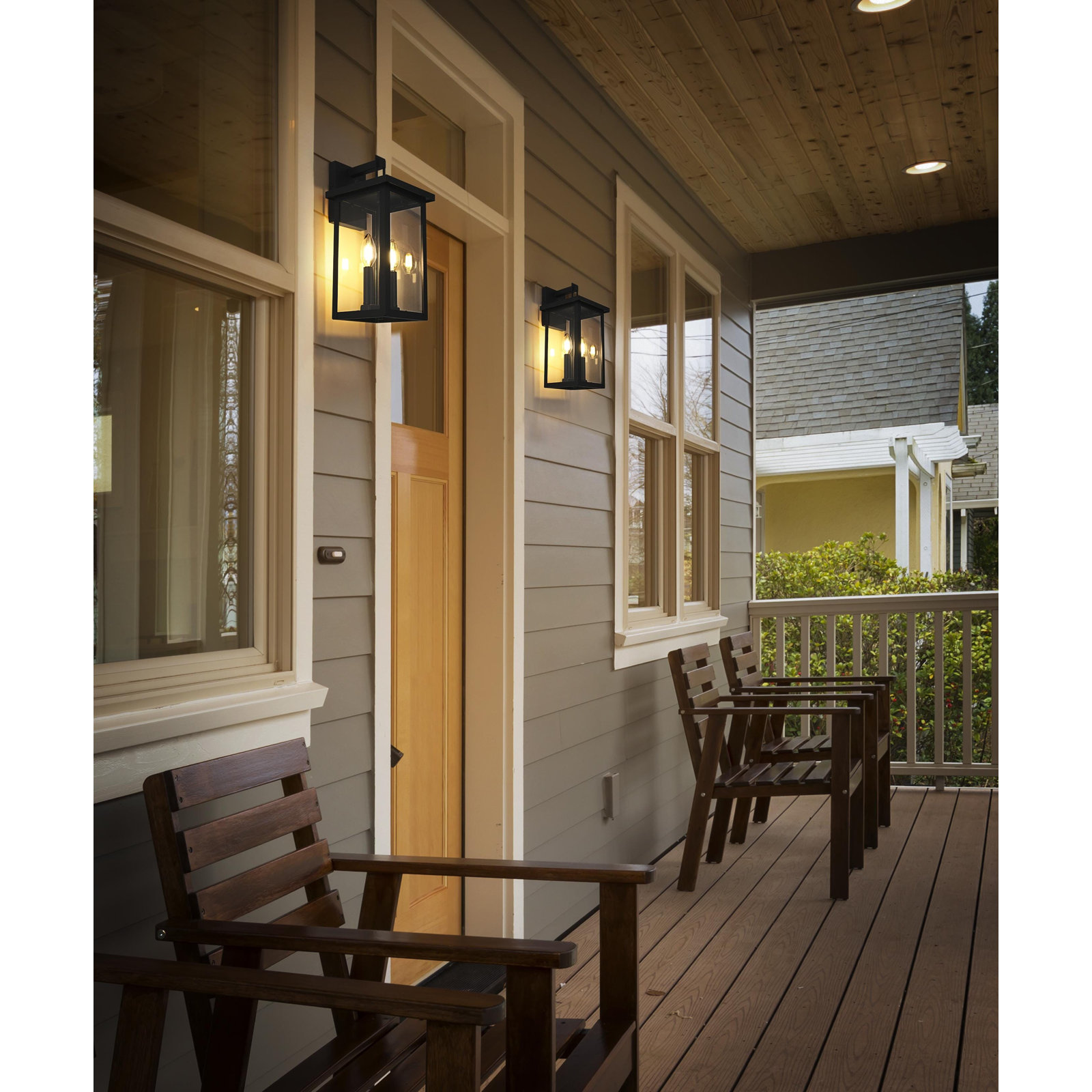 Mershon 7 Inch Outdoor Wall Sconce in Black