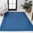 Mariques Classic 2-Stripe Border Washable Blue/Navy Rug-1526472408