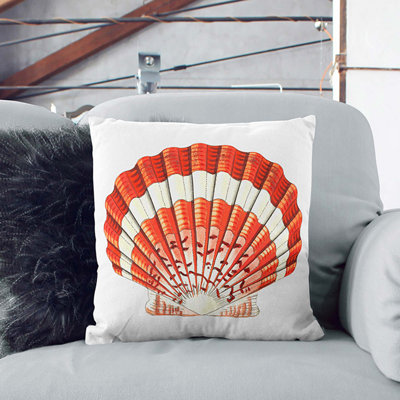 Scallop Shell by George Shaw Cushion with Filling
