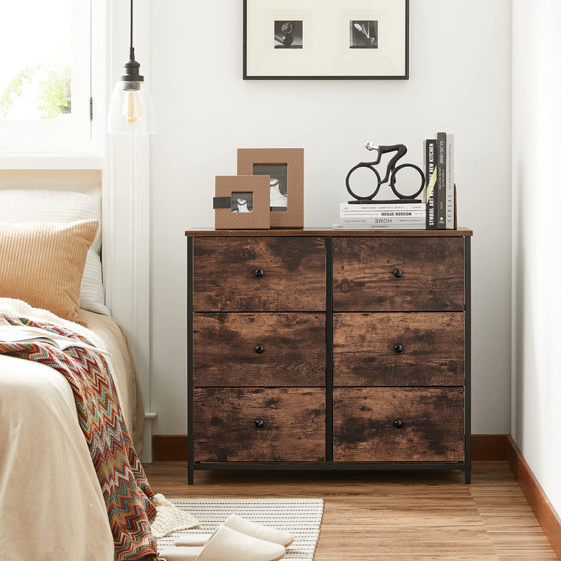 Odeza 80cm W 6 - Drawer Chest of Drawers, Rustic Brown