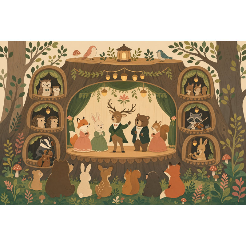 Panneau mural Woodland, 100 po x 96 po, Non tissé