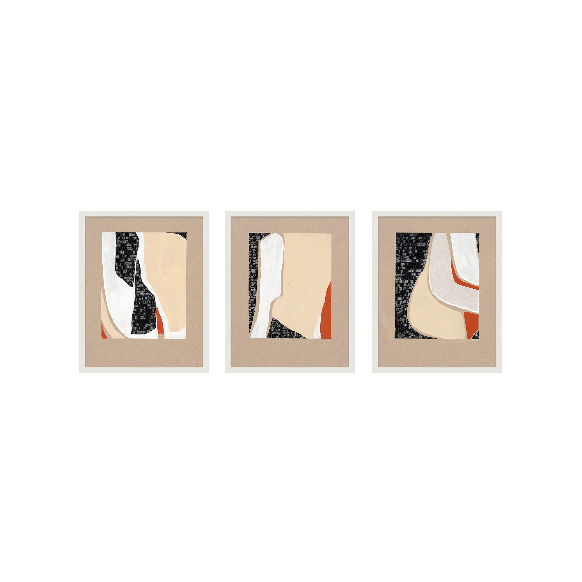 Distant View. Set Of 3 by Andrea Stokes, 20" H x 16" W, White Framed