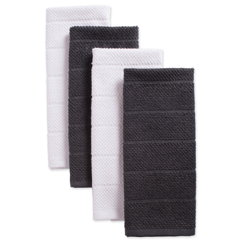 Gothe Cotton Waffle Dish Cloth Kitchen Towel, Mineral Gray
