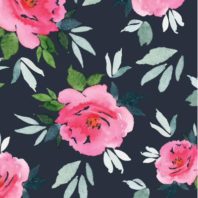 Simoney Peonies Floral Vinyl Wallpaper Roll by Jamie Graney