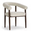 Ensemble de table de salle à manger 35 "à piédestal rond avec fauteuils capitonnés