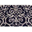 Tapis de couloir bleu / ivoire en laine noué à la main 2 pi 6 po x 10 pi 2 po Madeenah Ikat