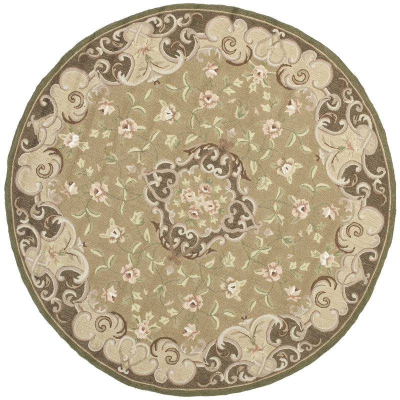 Taran Hand Hooked Performance Oriental Rug, Round 6'
