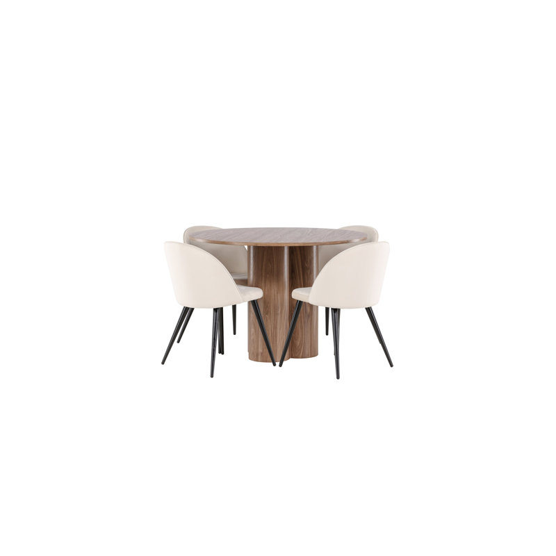 Chenley 4 - Person Dining Set, Brown