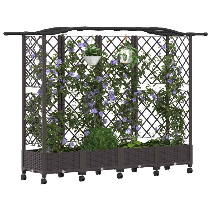 Raised Garden Bed, 123cm H x 203.5cm W x 40cm D, Brown