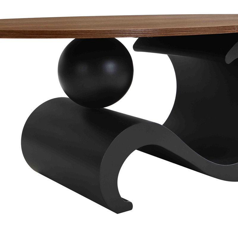 Ensemble de 2 tables basses gigognes noires, ensemble de tables basses orales et rondes, table industrielle pour le salon, grand 47,24 po, petit 19,69 po