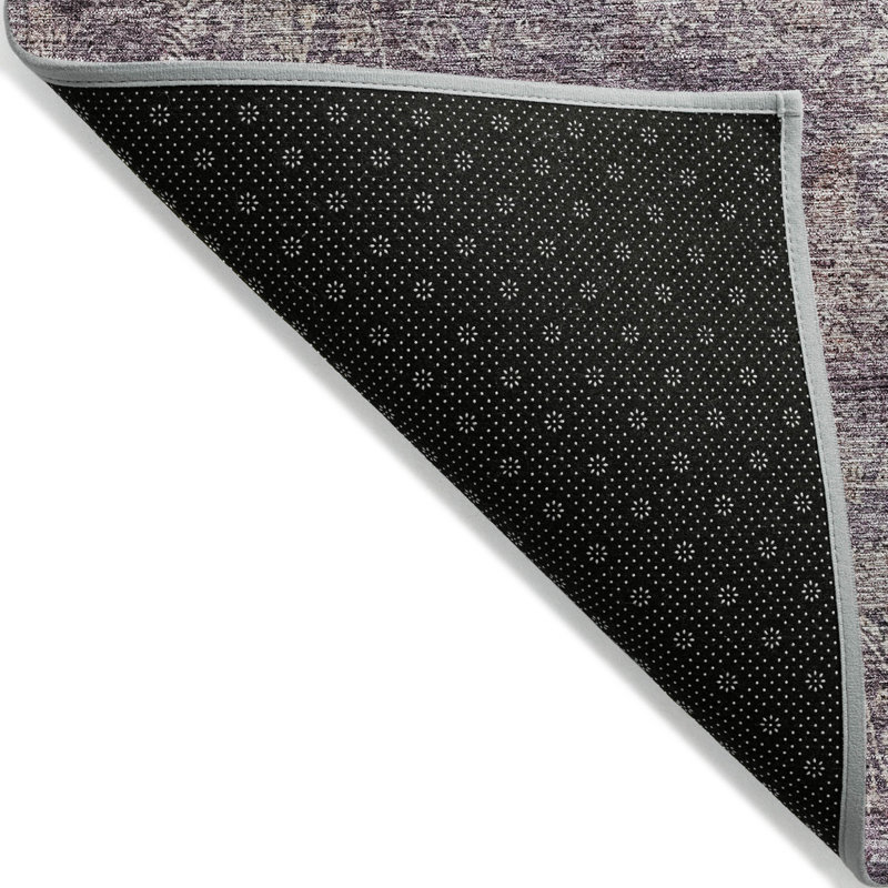 Tapis extérieur lavable floral prune et lavande 5 pi x 8 pi