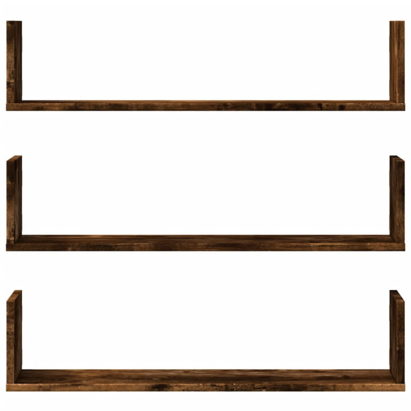 Riziero Floating Shelf, Smoked Oak, 18cm H x 80cm W x 18cm