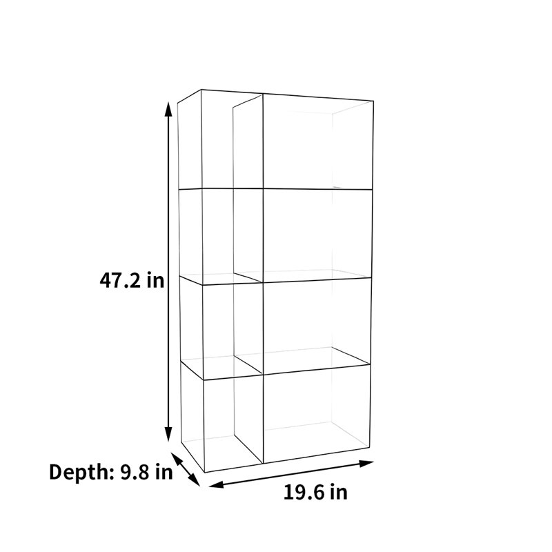 Exquisite modern bookcase, Blue, (4 Shelves) 47.2" H x 19.6" W x 9.8" D