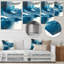«Feeling Honolulu Blue III» - Décoration murale abstraite à l'encre liquide en métal-87835579