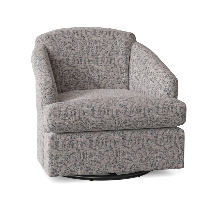 Fauteuil à bascule pivotant et rembourré Cass, Cendre-22463
