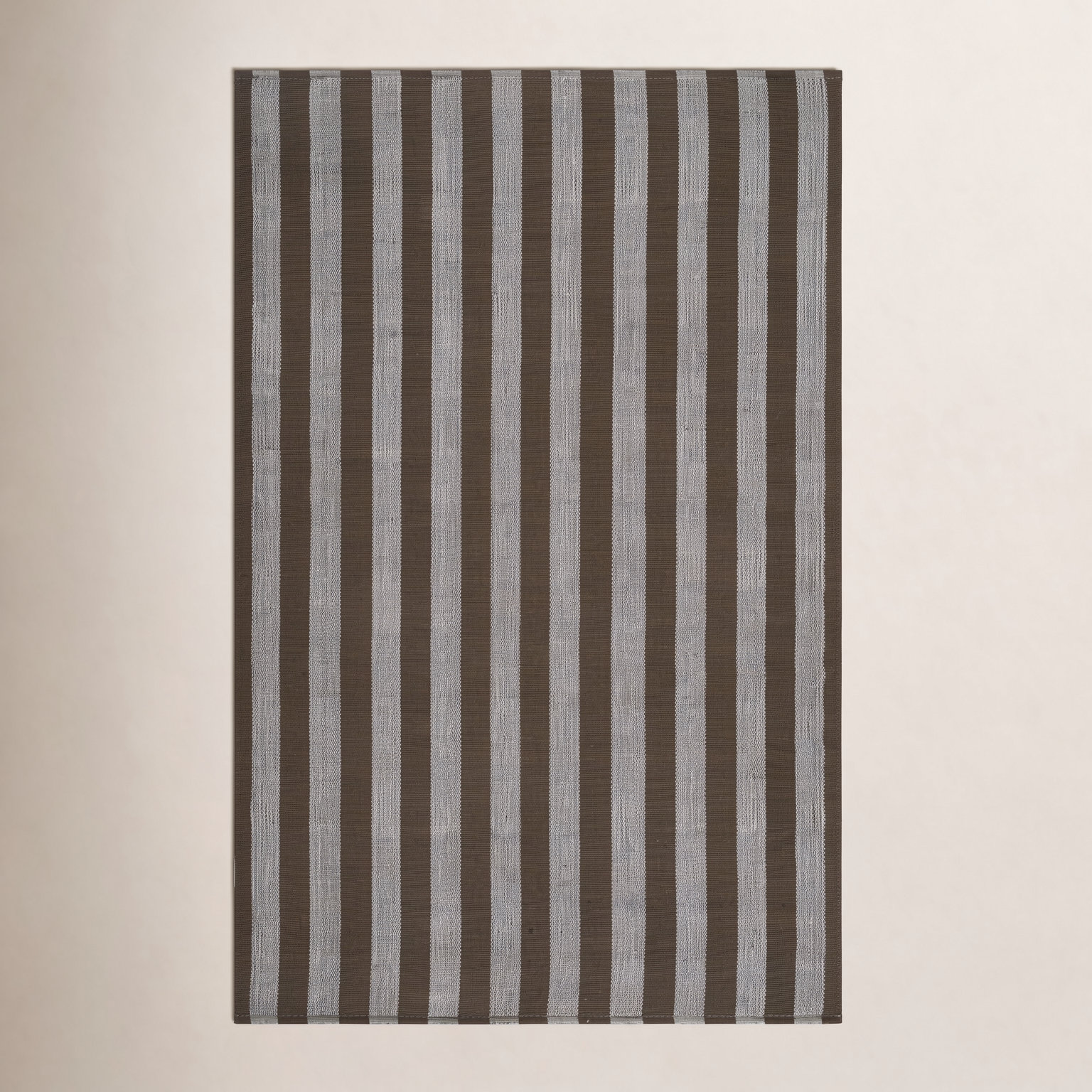 Jeanette Hand-Woven Striped Rug, Rectangle 9' x 12', Brown