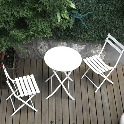 3 Piece Patio Bistro Set Of Foldable Round Table And Chairs, Patio Seating Set, Conversation Set