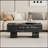 The Black Coffee Table Has Patterns. Modern Rectangular Table, Suitable For Living Rooms And Apartments. 43.3"*21.6"*17.2"