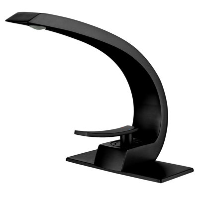 Modern Single Handle Single Hole Bathroom Sink Faucet in Lead-Free Solid Brass With Optional Drain Assembly
