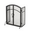 Pare-étincelles en fer pliant avec 2 portes et outils, noir mat, 50,5 x 5,5 x 32 po noir et 50,5 po x 32 po 5,5 po, pliable