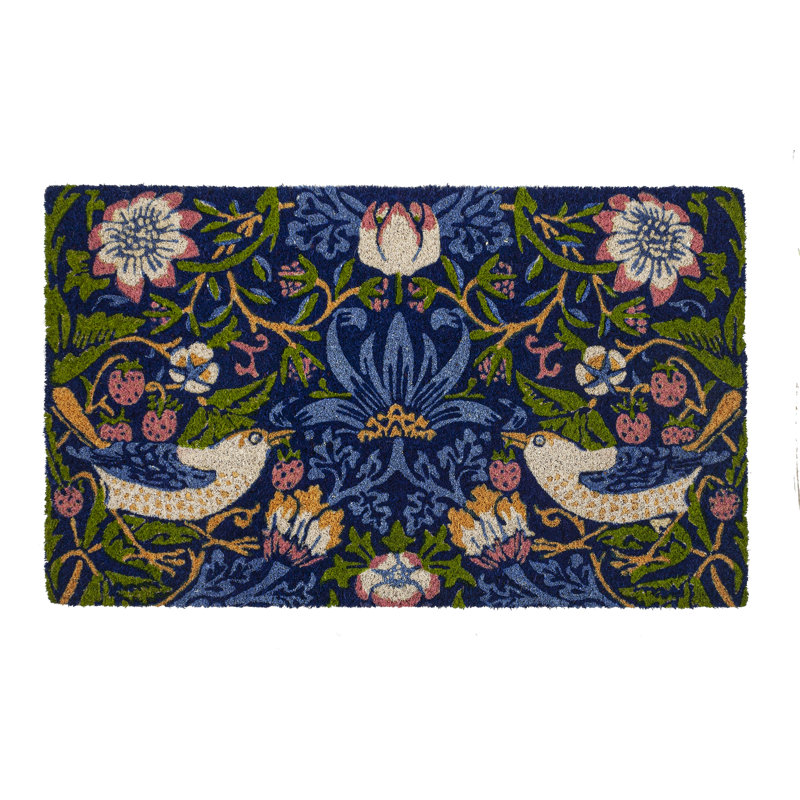 Non-Slip Floral Outdoor Doormat, 0.5" H x 30" L x 18" W