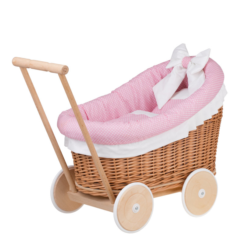 Hegg Wicker Doll Stroller, Brown