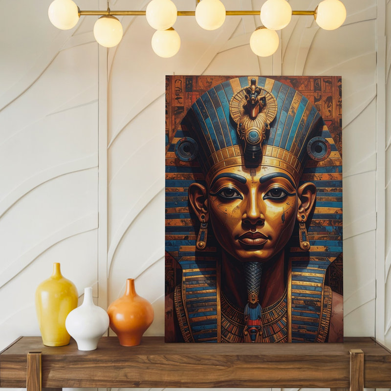 Art mural stylisé égyptien Canvasmodern, H 16 po x l 20 po