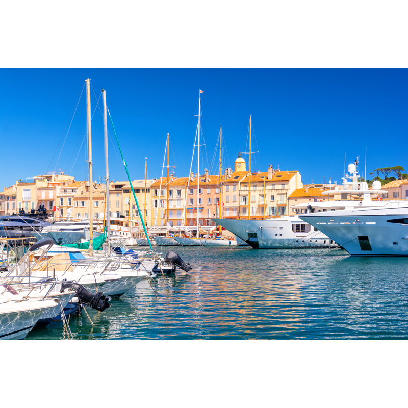 Resort Saint Tropez On French Riviera - Wrapped Canvas Print, 30cm H x 46cm W