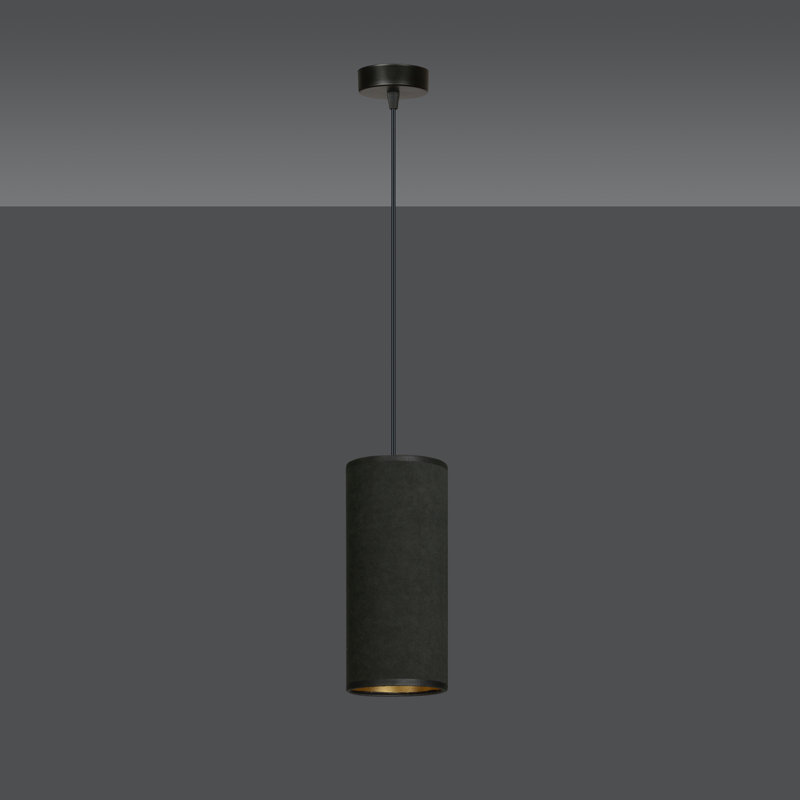 Ealidh 1 - Light Steel Cylinder Pendant, Black