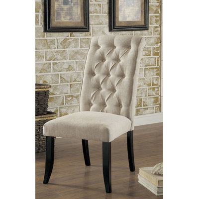 20.4" W Rustic Side Chair (2/CTN), Beige/Antique Black