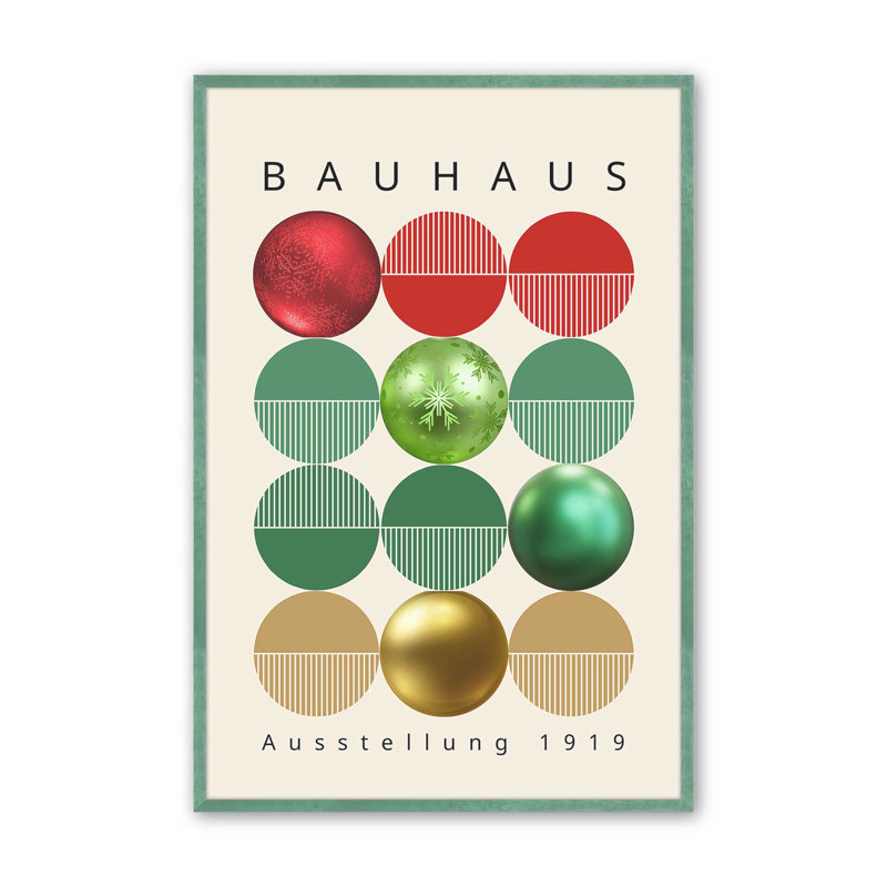 Reproduction d'affiche Bauhaus, H 37 po x l 25 po x P 1,375 po, Cadre simple citronnelle