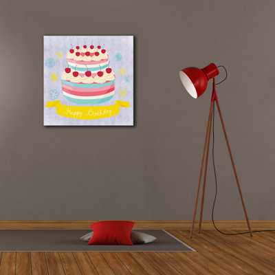 Art mural sur toile Epic Graffiti «Bday Cake» par Erin Clark, 26 po x 26 po